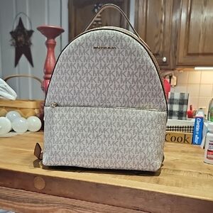 Michael Kors Beige Monogram Backpack